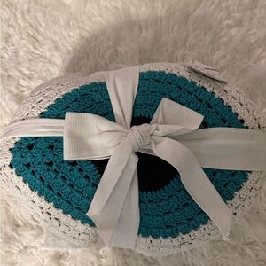 Luxury Crochet Knitted Evil Eye Shaped Throw Pillows (pair)